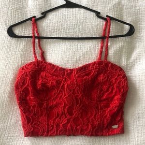 Red Bustier Crop Top